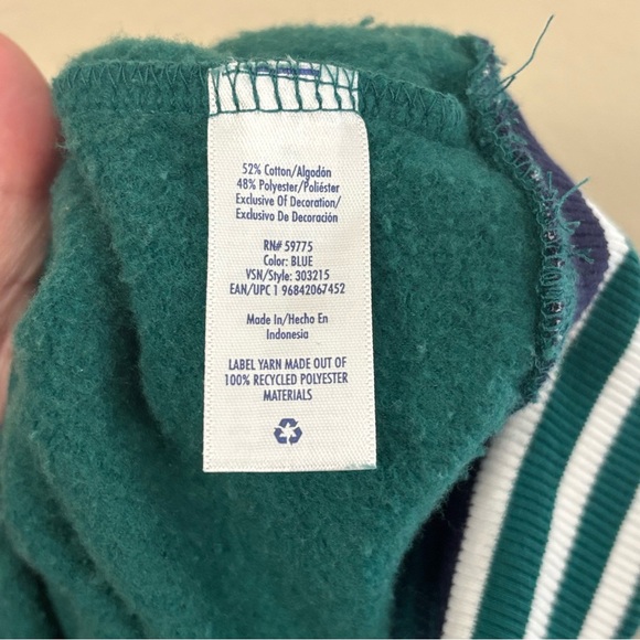 Limited Too Crewneck Sweatshirt Pullover Girls small (7/8) plaid green cl - Picture 5 of 5